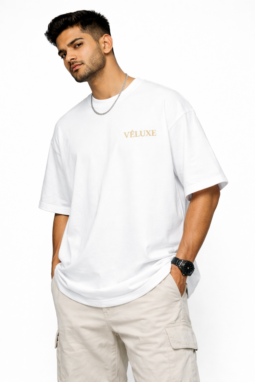 VÉLUXE Signature Oversized T-Shirt [White] – Not For Everyone