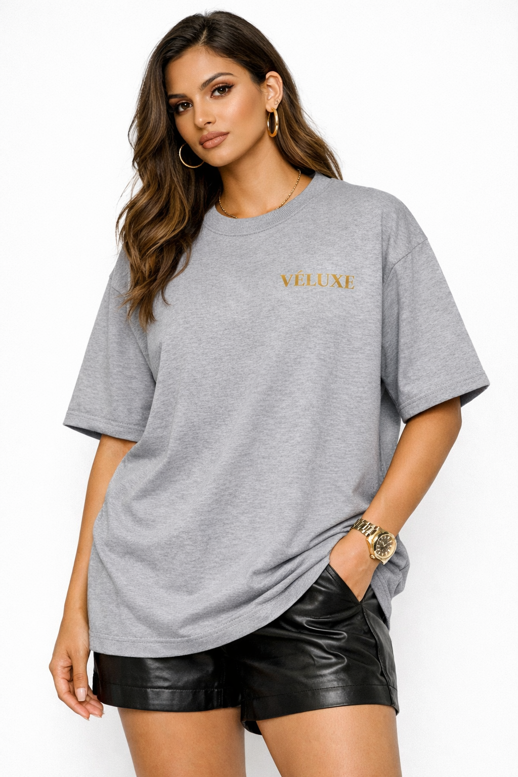 VÉLUXE Signature Oversized T-Shirt [Grey] – Not For Everyone