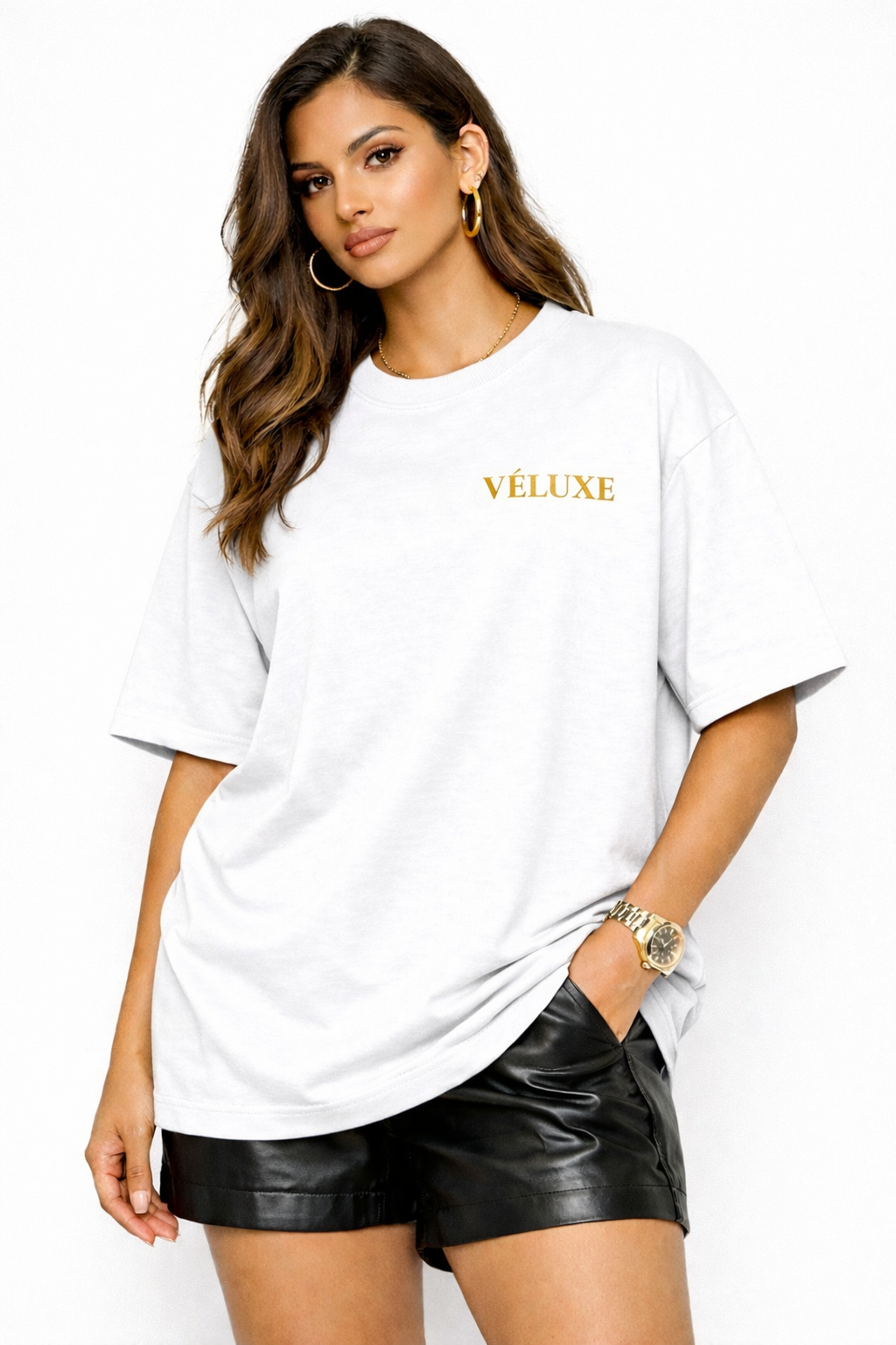 VÉLUXE Signature Oversized T-Shirt [White] – Not For Everyone